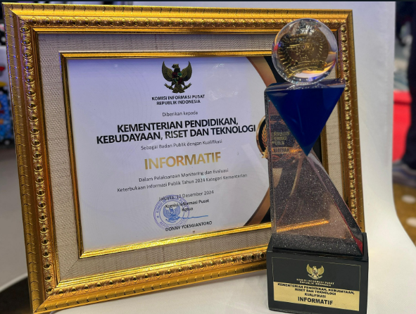 Kemendikdasmen Kembali Raih Kualifikasi Informatif pada Anugerah Keterbukaan Informasi Publik